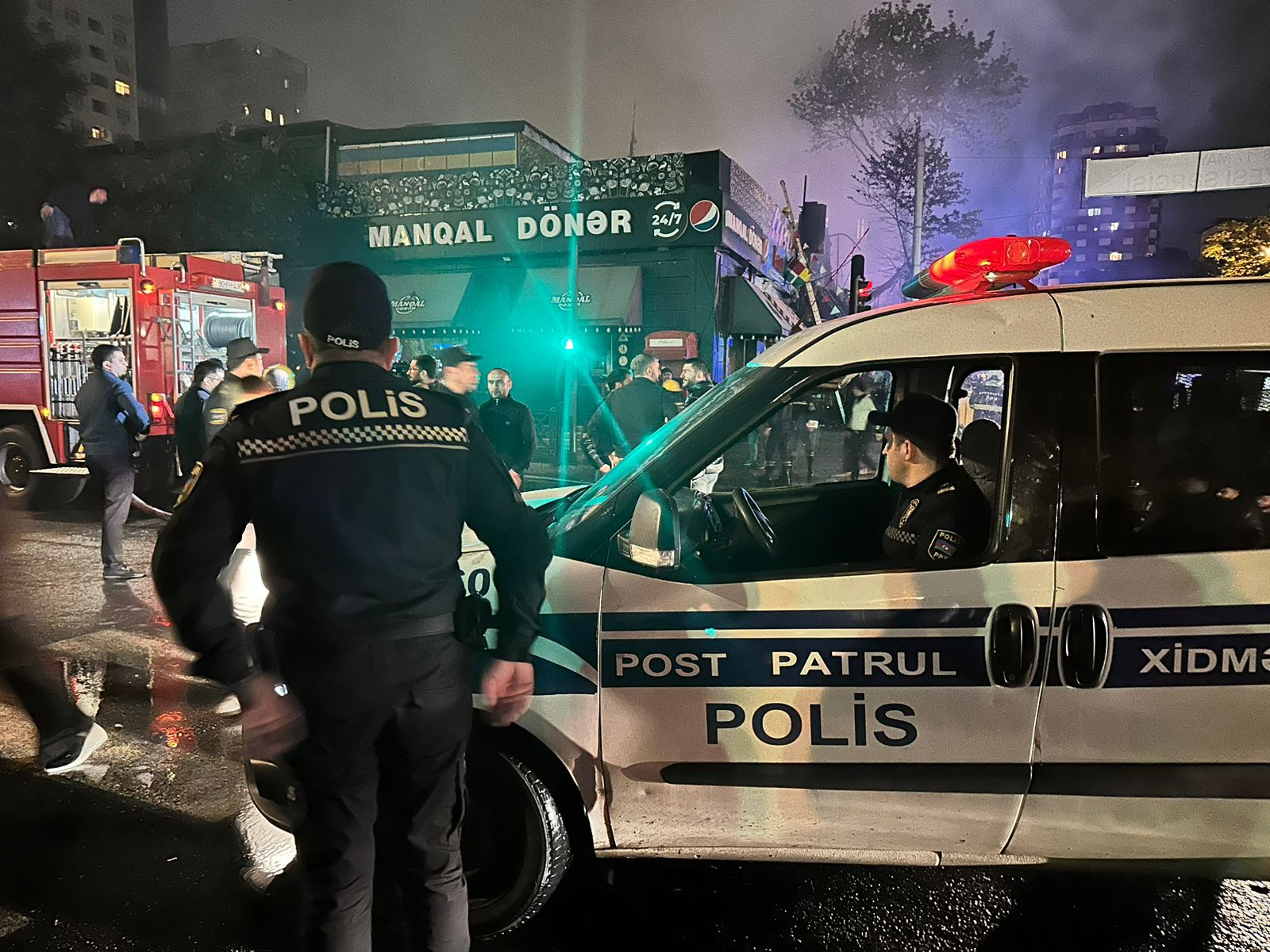 “Ağ çiçəyim”dəki yanğınla bağlı polis əməkdaşları hərəkətə keçdi - FOTO