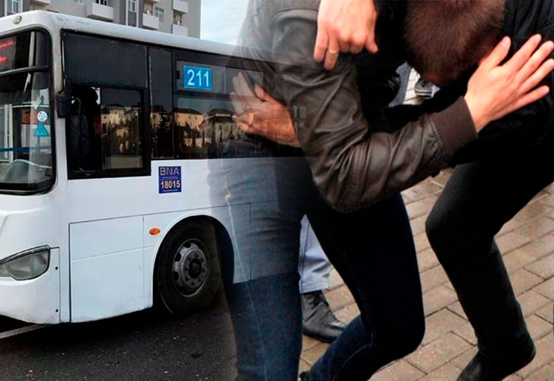 Bakıda 91 saylı avtobusda dava: Sərnişin sürücünü təpiklədi