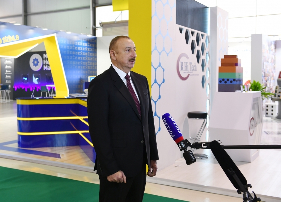 İlham Əliyev “Bakutel-2019” sərgisində “Rossiya-24” telekanalına müsahibə verib