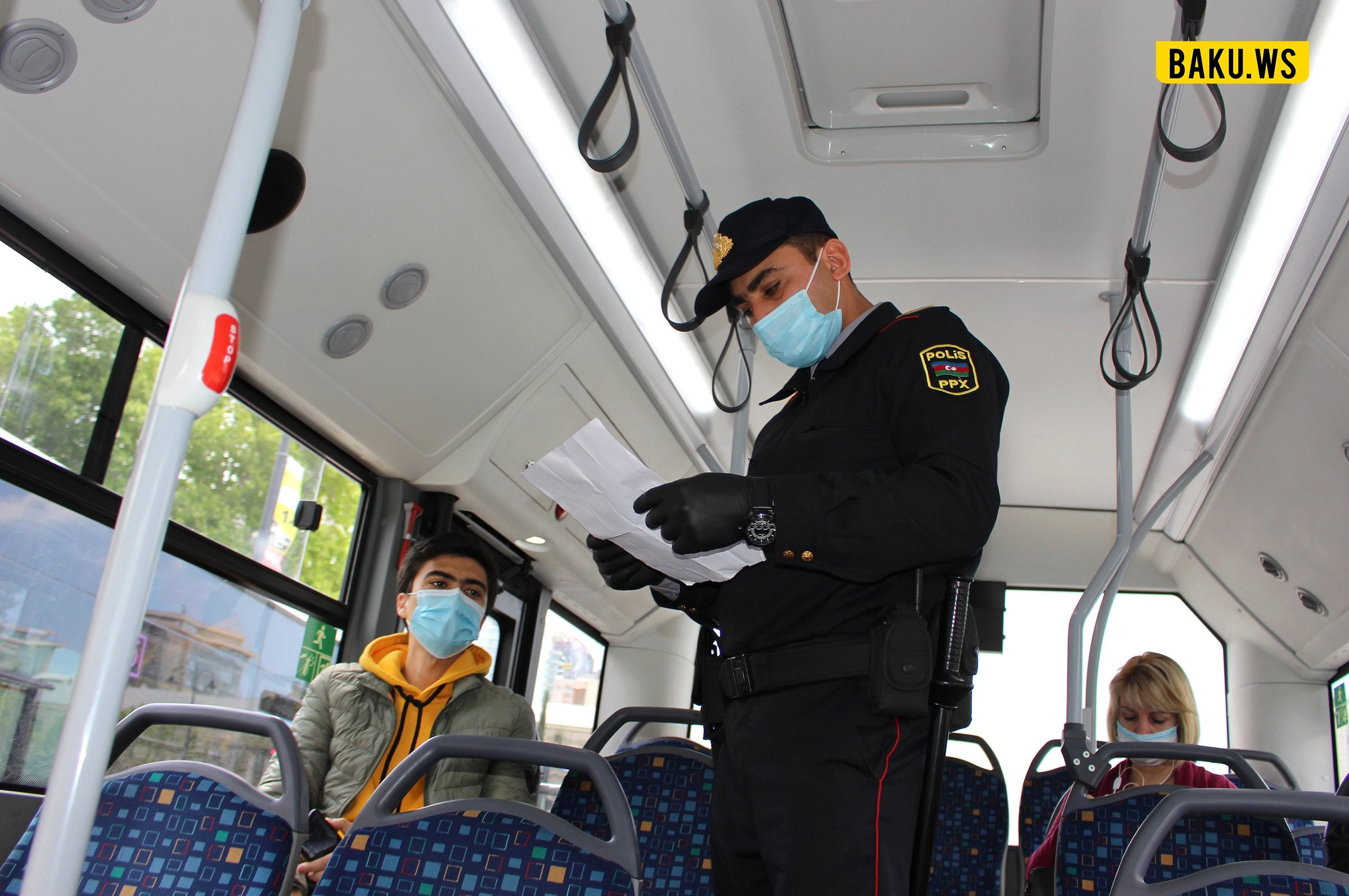 Avtobuslarda maskadan istifadəyə nəzarət tədbirləri artırılıb