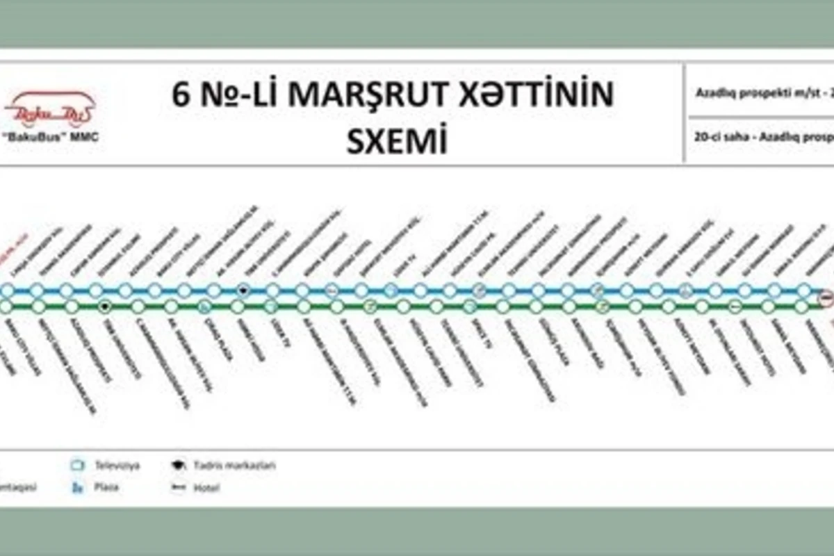 Bakıda sərnişin avtobusunun hərəkət istiqaməti dəyişdirilir (CƏDVƏL)