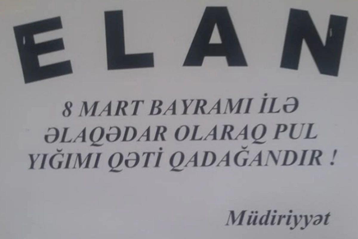 Məktəblərdə 8 mart qadağası