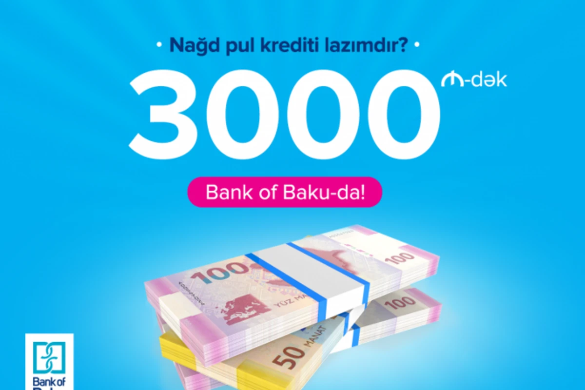 “Bank of Baku”-dan 3000 AZN-dək Nağd Pul Krediti!