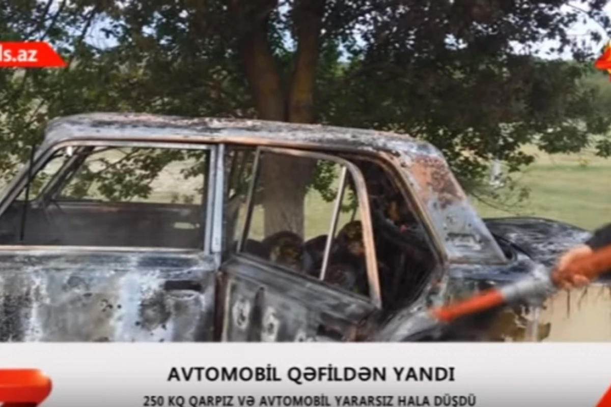 İçi qarpızla dolu avtomobil belə yandı (FOTO/VİDEO)