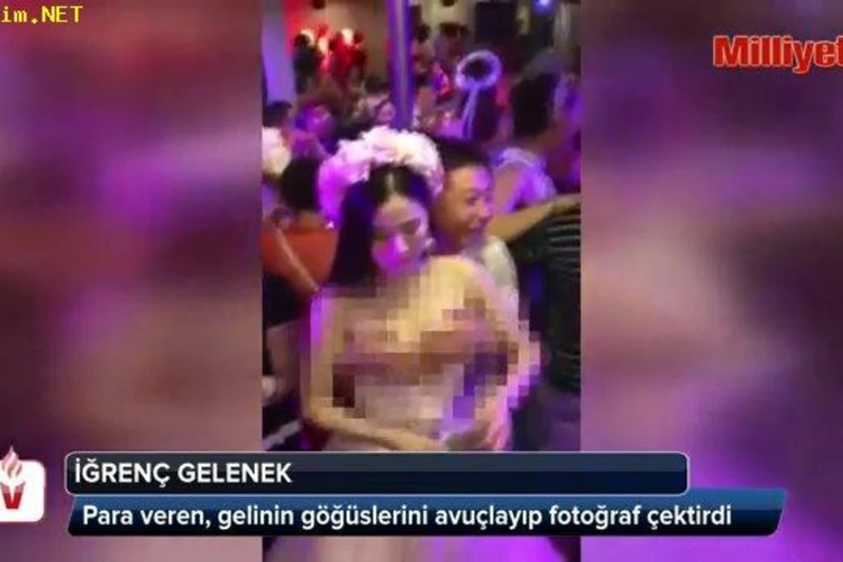 Toyda gəlini soyundurub... - VİDEO