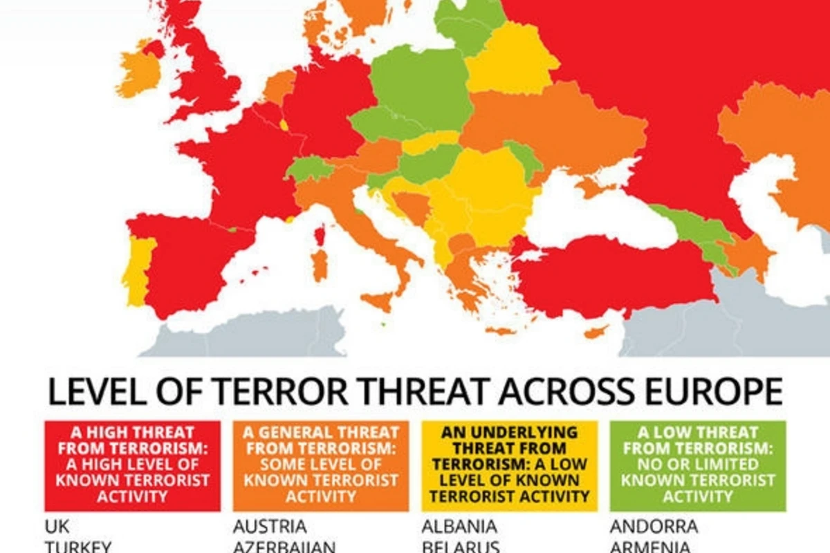 Azərbaycan terror aktivliyi riski orta olan ölkələr siyahısında