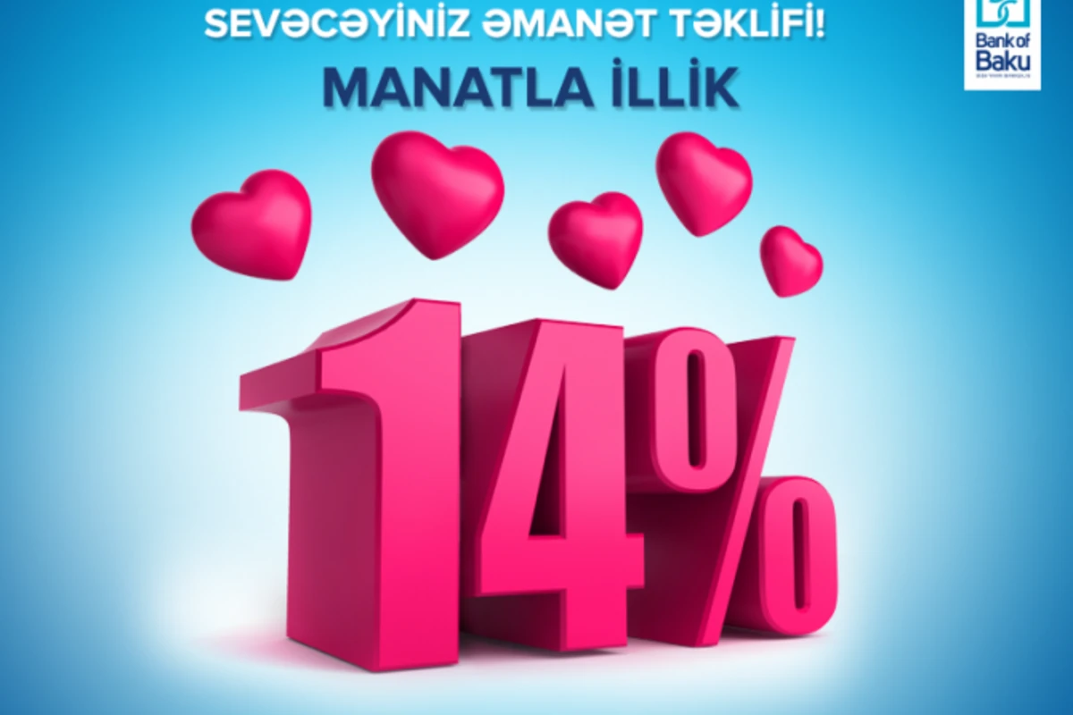 Bank of Baku-dan əmanətlərinizə illik 14% gəlir!