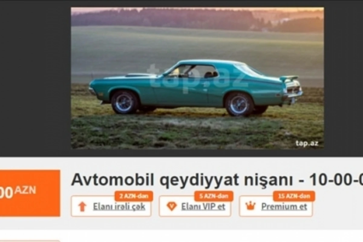 Azərbaycanda 65 min manata nömrə satışa çıxarıldı