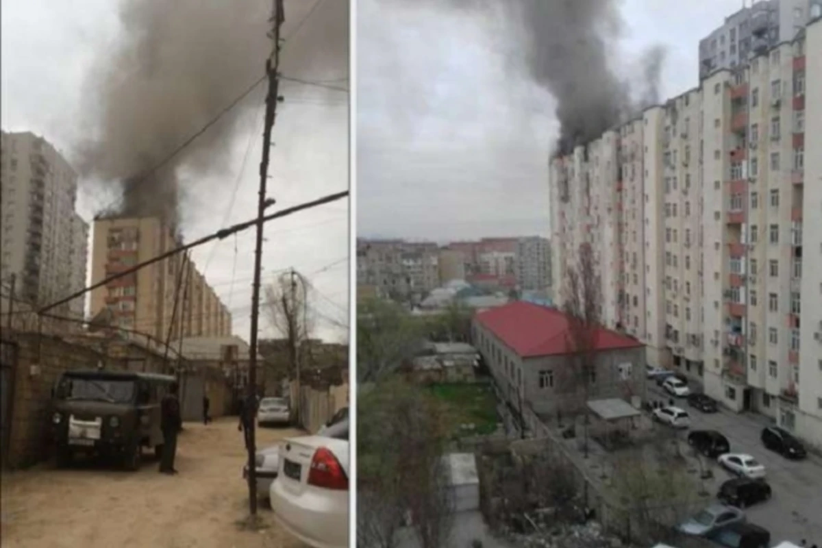 Bakıda yaşayış binasında yanğın söndürülüb - FOTO (YENİLƏNİB)