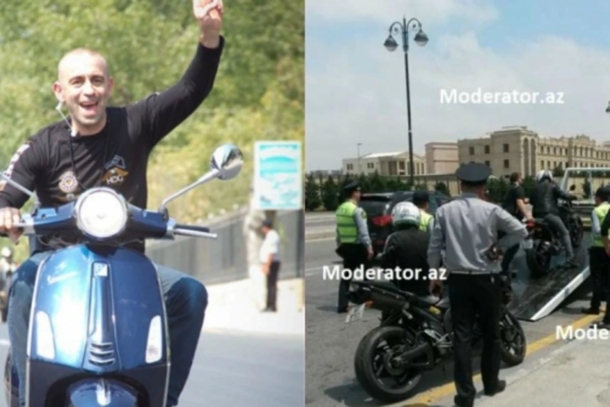 Yol polisi Vahid Mustafayevin motosiklet karvanını saxladı - FOTOLAR