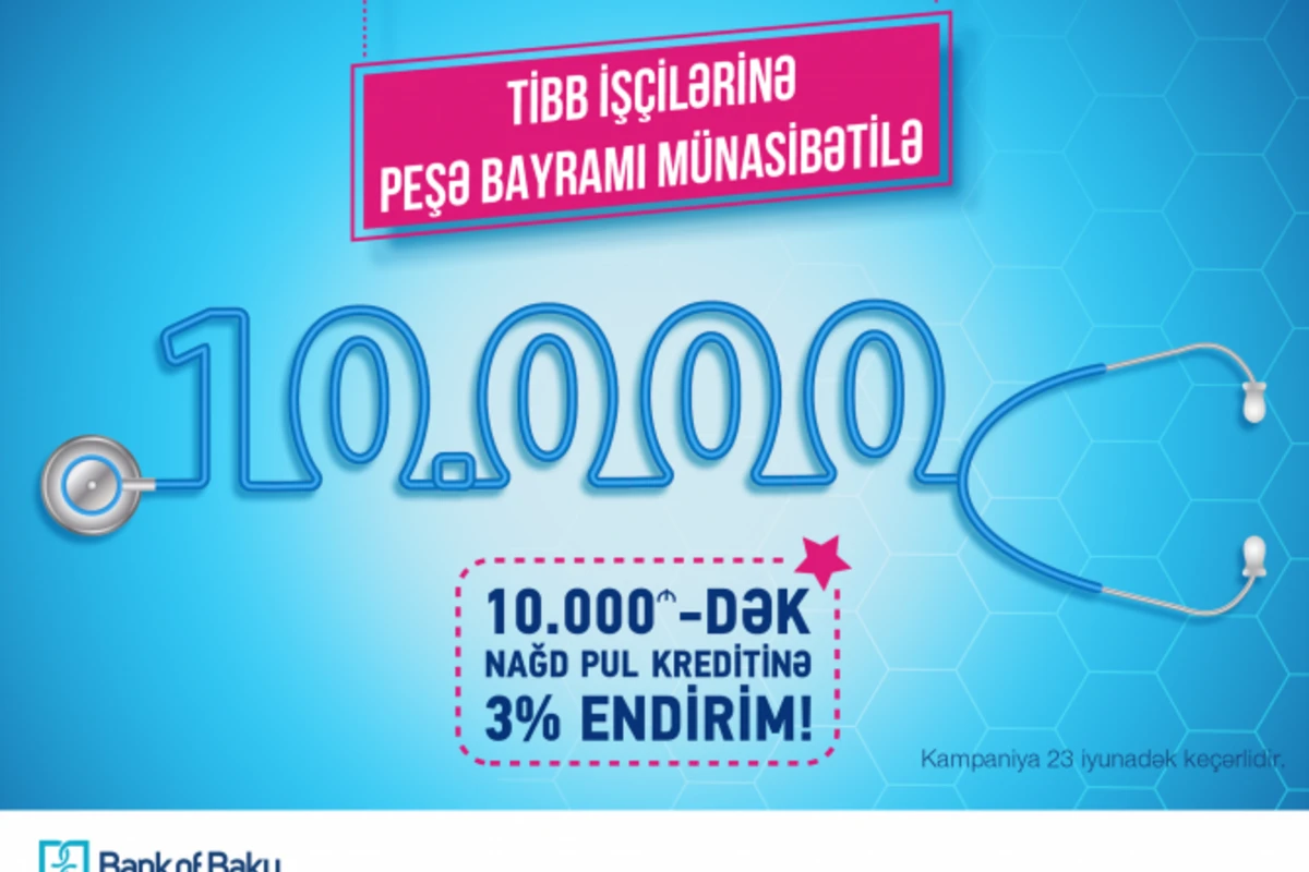 Bank of Baku, tibb işçilərinə özəl 3 yeni kampaniyaya start verir!