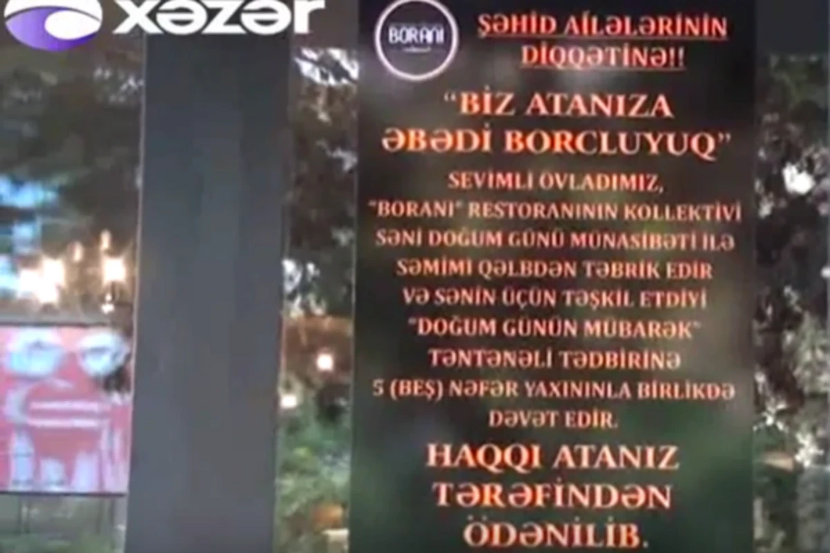 Azərbaycanda bu restoranda şəhid övladlarının ad günü pulsuz qeyd edilir - VİDEO