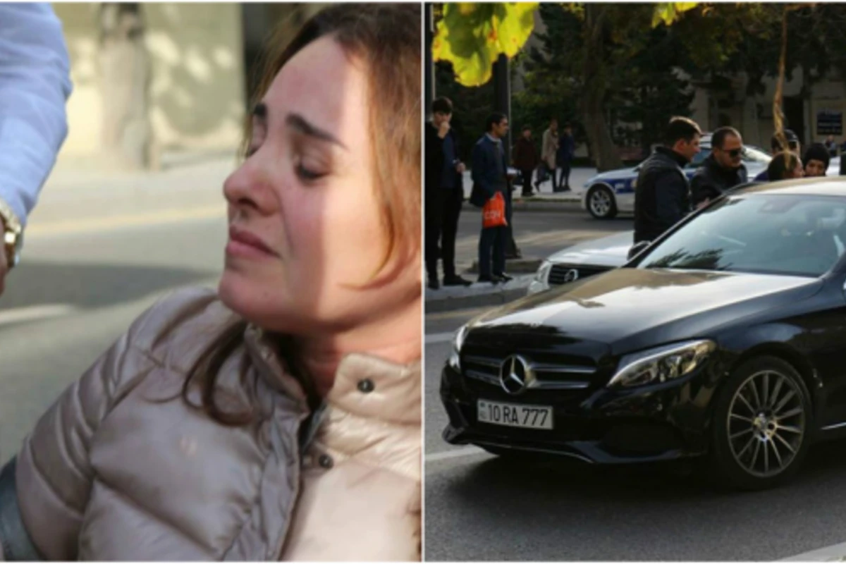 Bakıda lüks Mercedes qadını vurdu (FOTO)