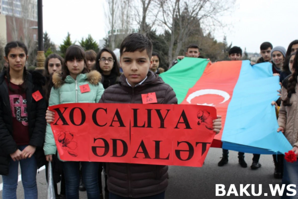 Bakıda Xocalı şəhidlərinin xatirəsinə yürüş keçirilir - FOTOREPORTAJ