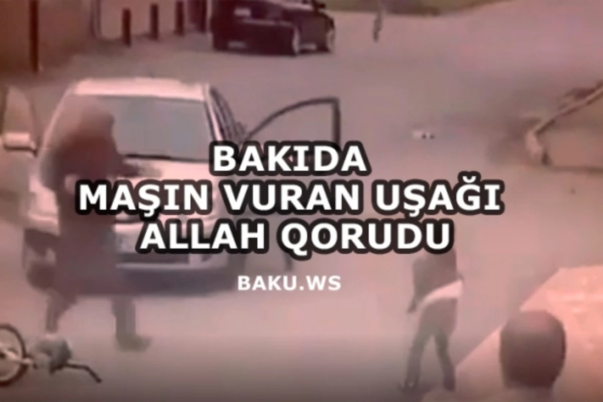 Bakıda maşının velosiped sürən uşağı vurması anı kameraya düşdü (VİDEO)