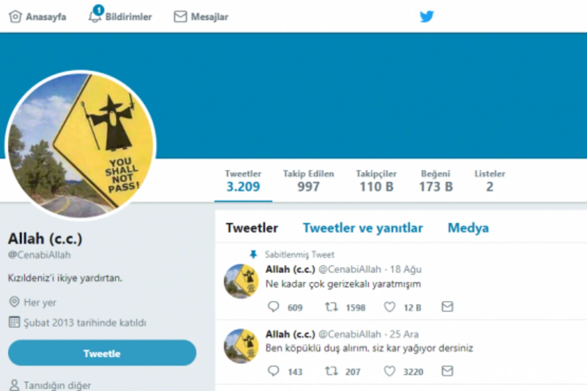 Allahın adından Twitter hesabı açıb, əyləndi - FOTO