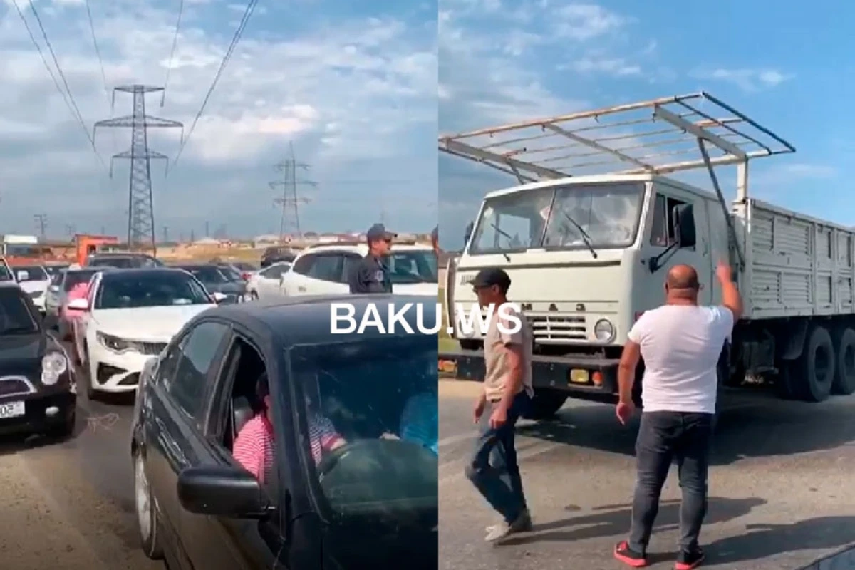 Polisin 500 AZN cərimələdiyi “KamAZ” sürücüsündən ağlagəlməz addım – VİDEO