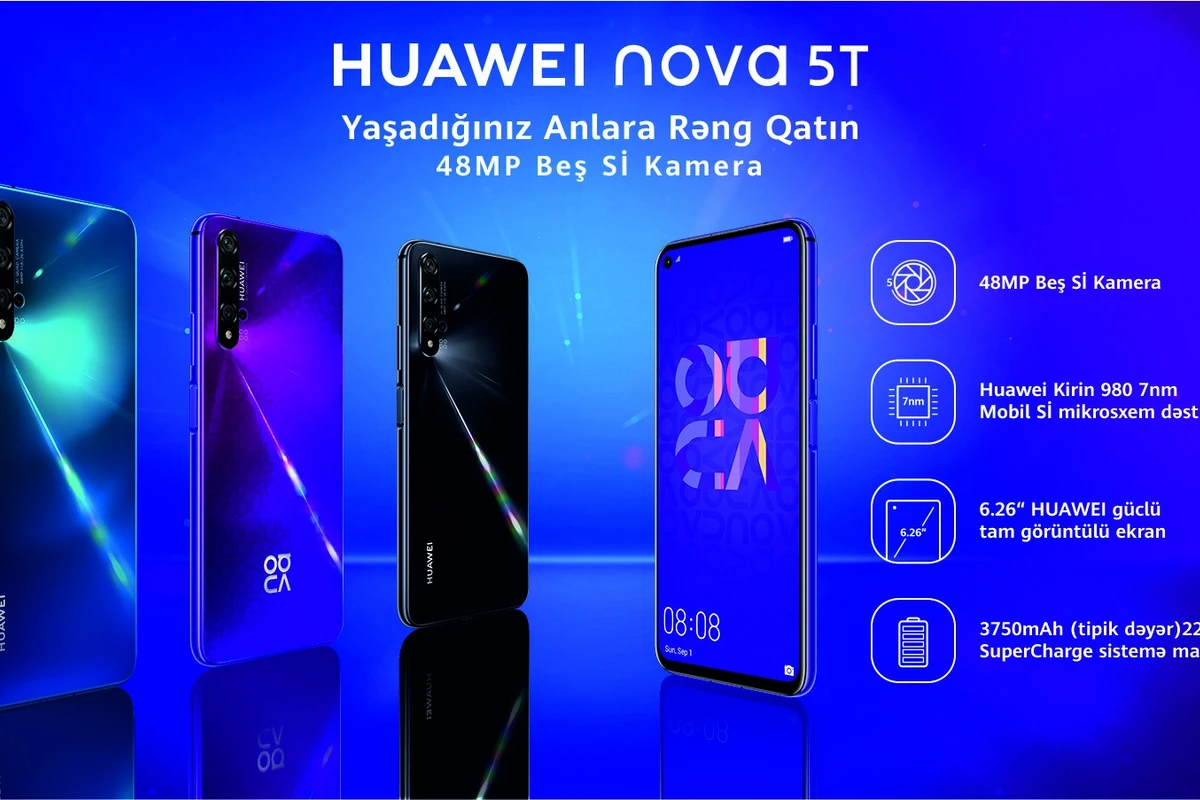 Sabah Yeni Ulduz Huawei Nova 5T modelinin rəsmi təqdimatı keçiriləcək