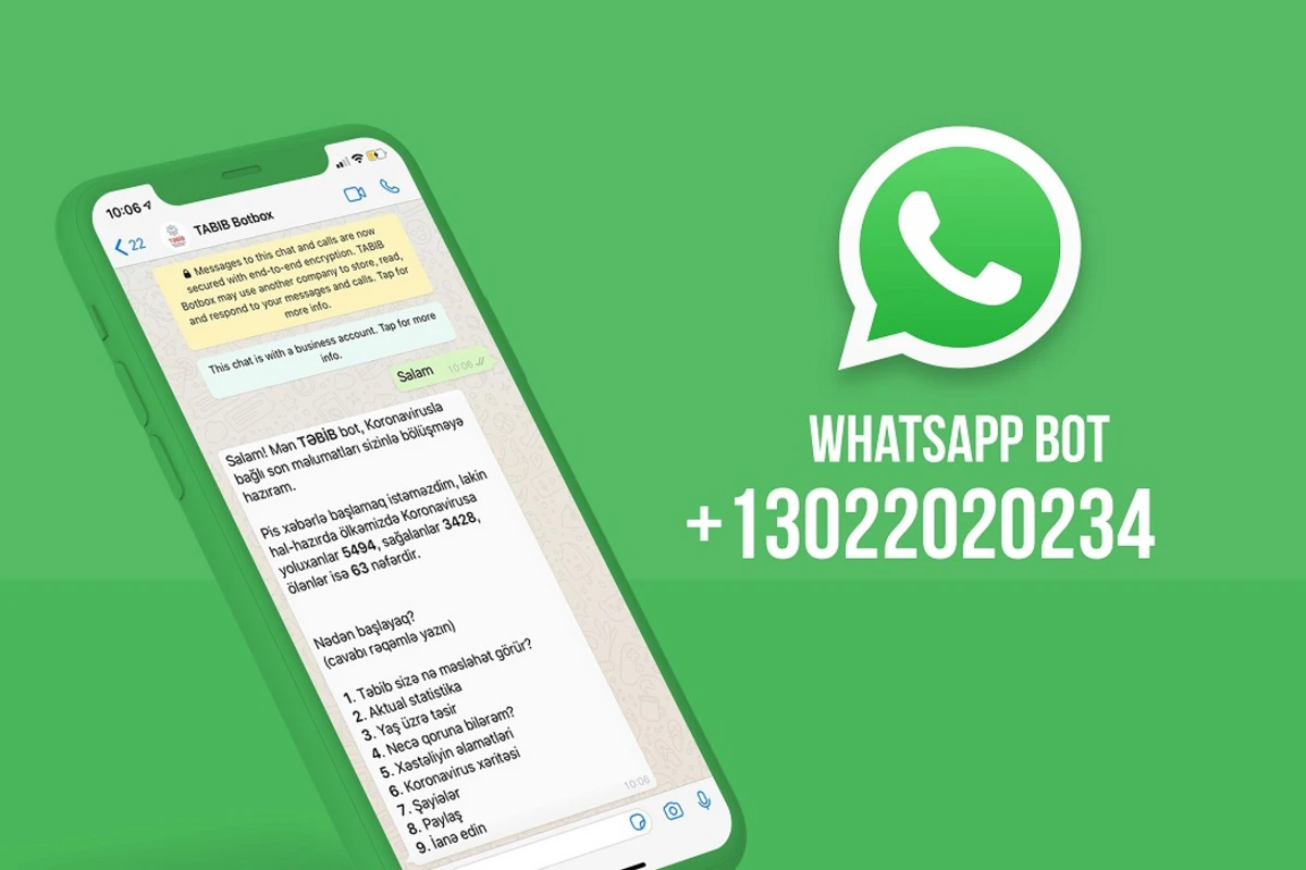 Azərbaycanda koronavirusla bağlı məlumatları WhatsAppdan öyrənmək mümkün olacaq