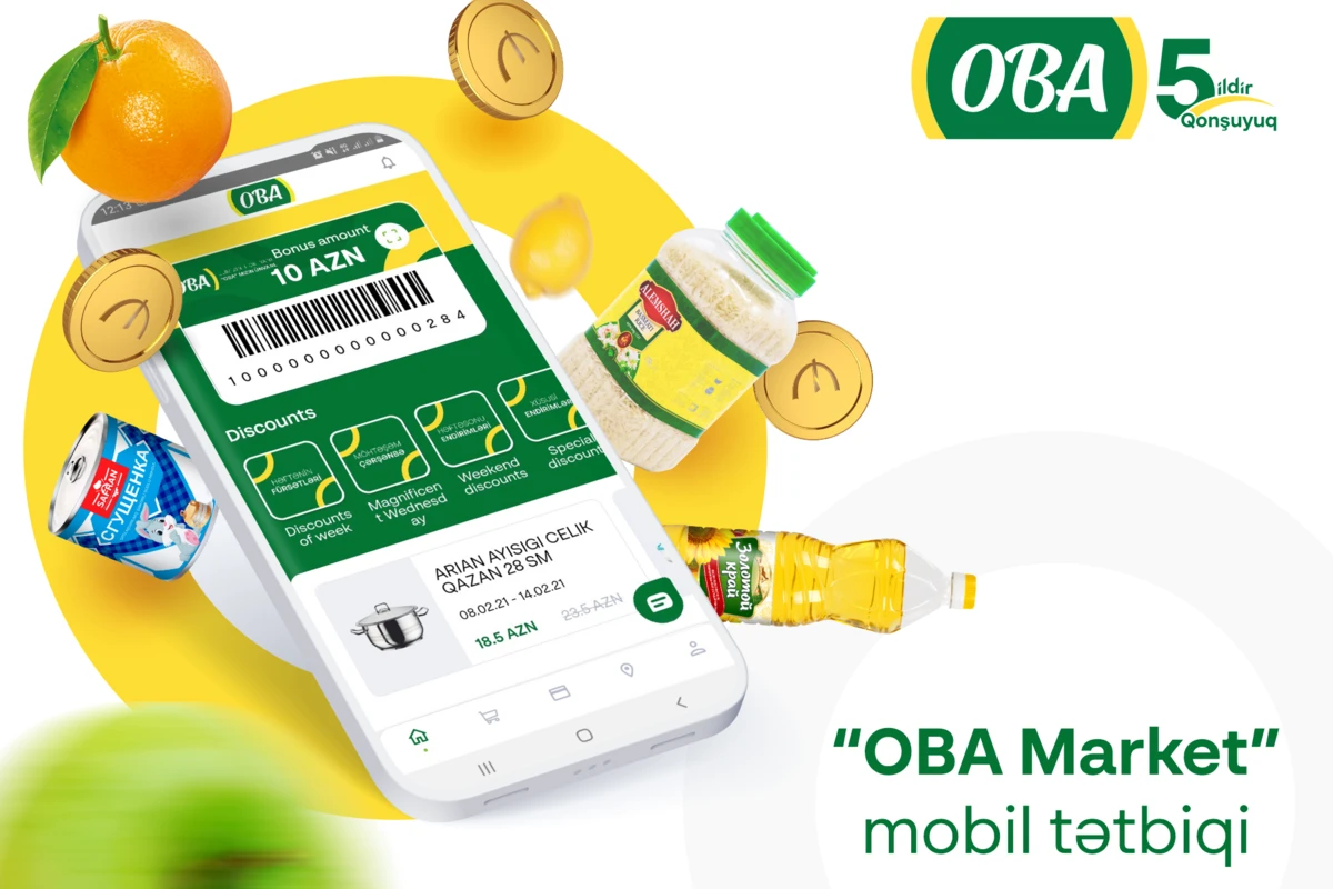 “OBA Market” mobil tətbiqi istifadəyə verildi