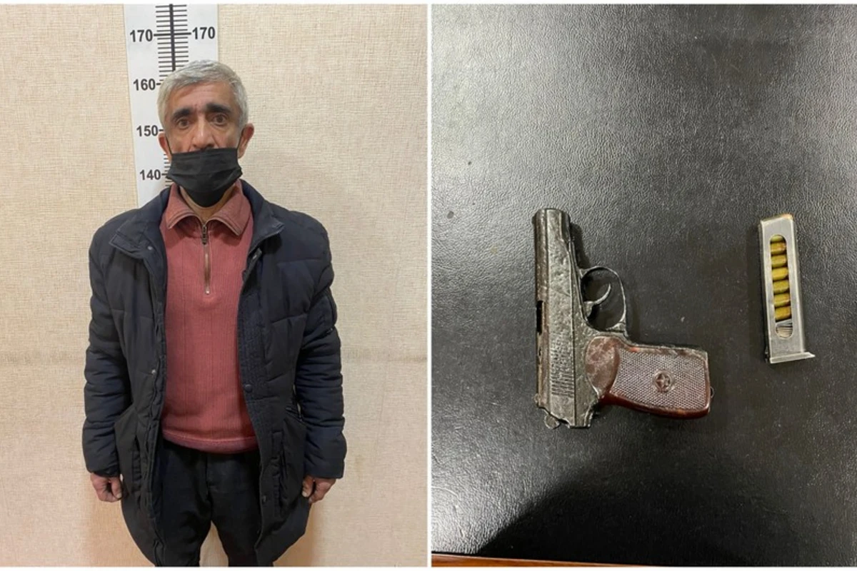 Bakıda “Makarov” markalı tapança satmaq istəyən şəxs saxlanıldı