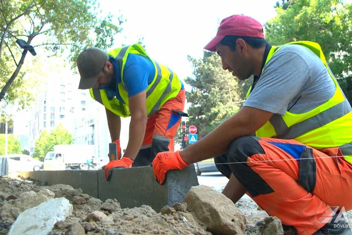 Bakıda uzunluğu 470 metrdən çox olan yolun təmiri başa çatıb - FOTO/VİDEO