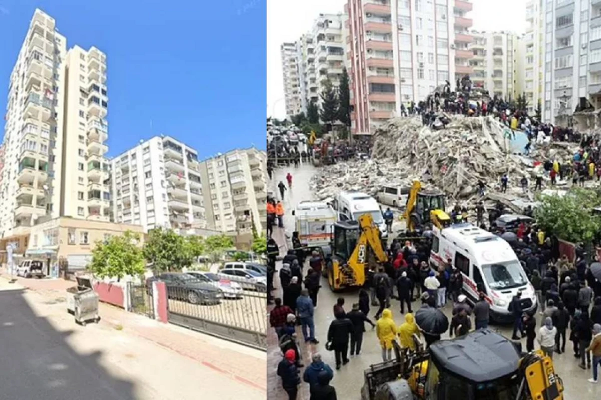 Türkiyədə şəhərlər zəlzələdən əvvəl və sonra - FOTO