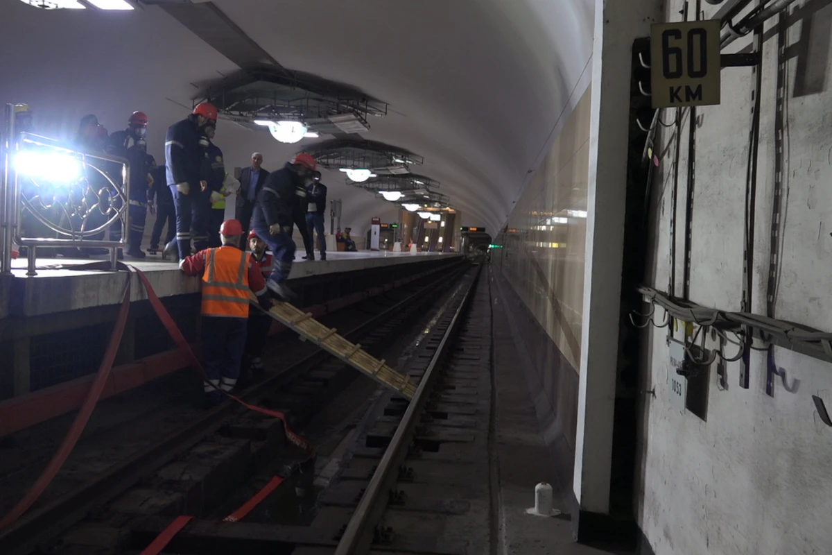 Bakı metrosunda təlim keçirildi - FOTO/VİDEO