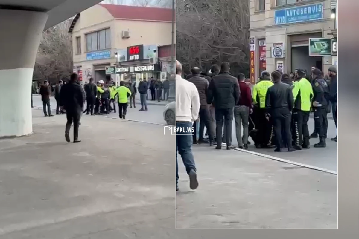 Bakıda maşınları əzərək qaçmaq istəyən sürücü polis tərəfindən belə yaxalandı - ANBAAN VİDEO