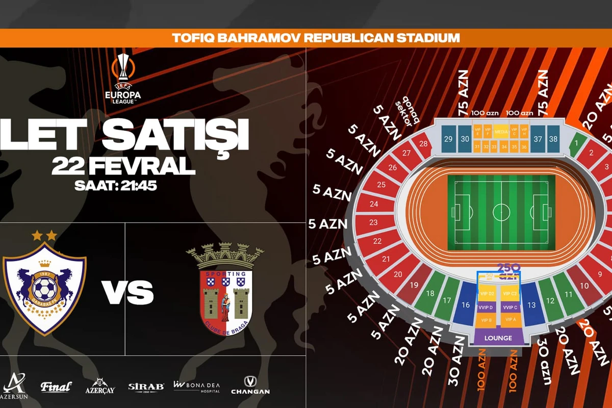 “Qarabağ” – “Braqa” matçının biletləri satışa çıxarıldı