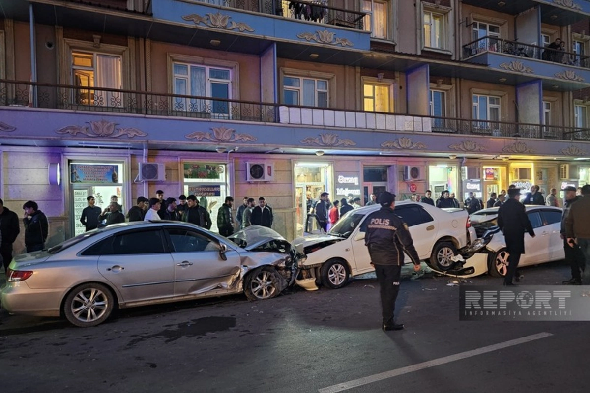 Naxçıvanda zəncivari qəza: 5 avtomobil toqquşub, 1 nəfər xəsarət alıb