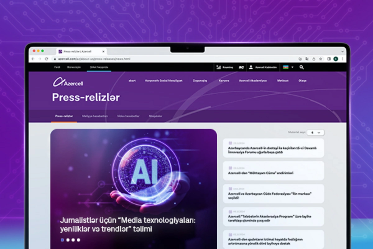 Azercell media nümayəndələri üçün Media texnologiyaları: yeniliklər və trendlər adlı təlim təşkil edəcək