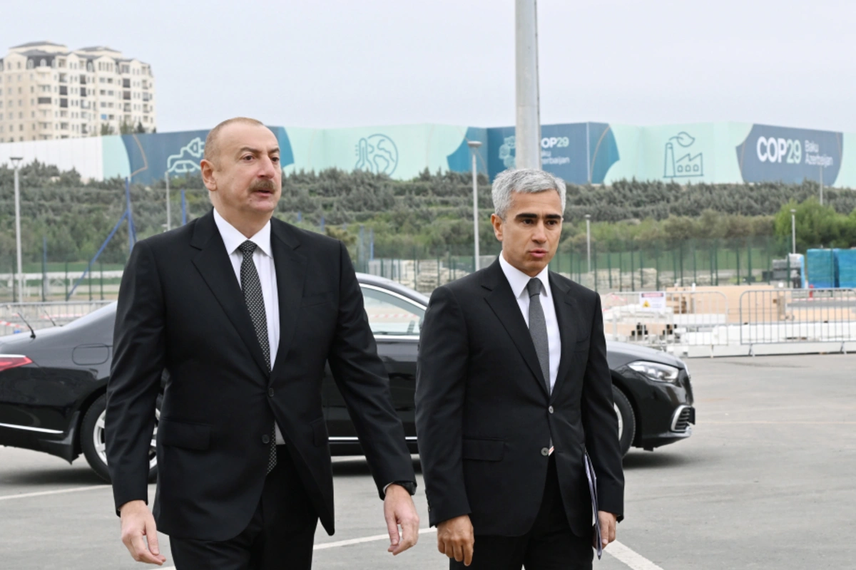 İlham Əliyev Olimpiya Stadionunun ərazisində COP29-a hazırlıqla bağlı görülən işlərlə tanış olub