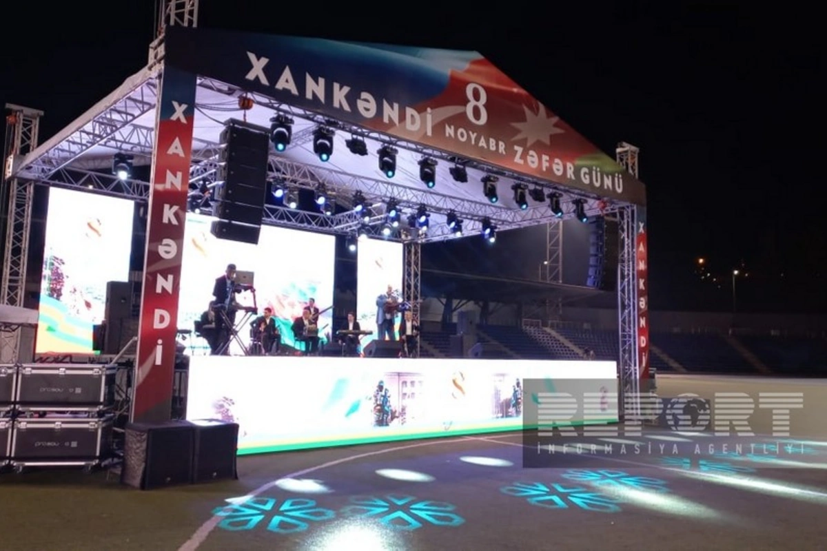 Zəfər Günü münasibətilə Xankəndidə bayram konserti və atəşfəşanlıq olub