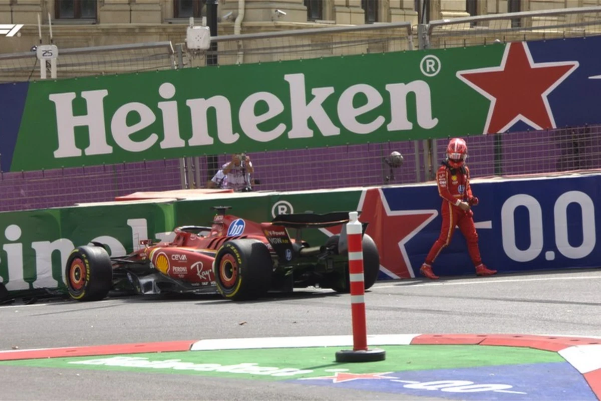 Формула-1: Пилот Ferrari Шарль Леклер совершил аварию в Баку