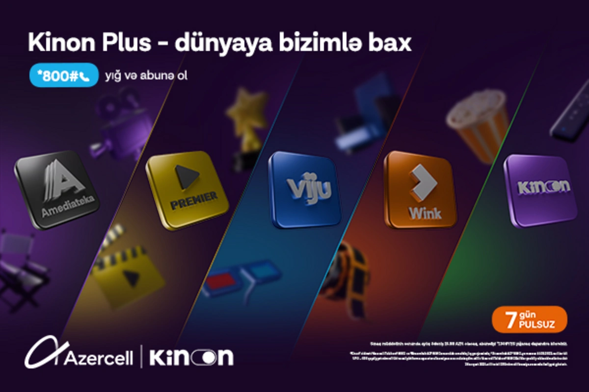 Azercell ilə Kinon Plus-dan 7 gün pulsuz istifadə imkanı!