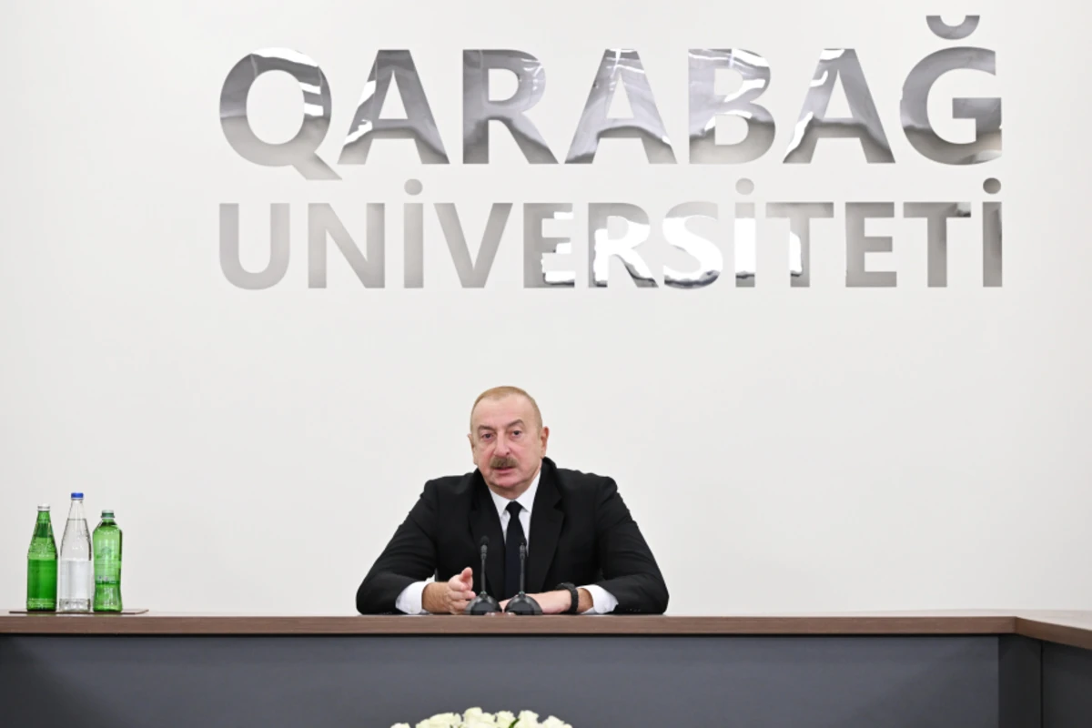 Prezident İlham Əliyev Qarabağ Universitetinin tələbə yataqxanasının təmirdən sonra açılışında iştirak edib