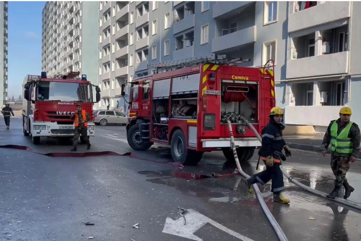 Saray qəsəbəsindəki yaşayış binasında yanğın söndürülüb