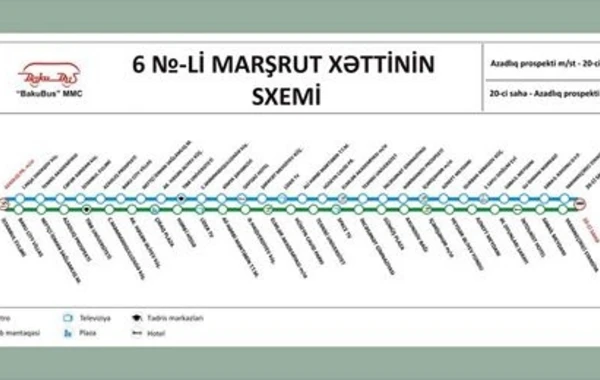 Bakıda sərnişin avtobusunun hərəkət istiqaməti dəyişdirilir (CƏDVƏL)