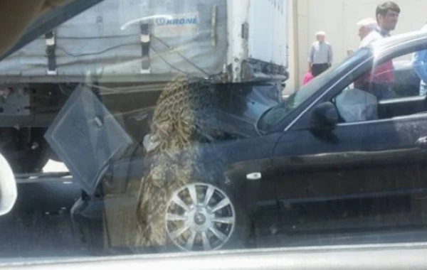 Bakıda "Hyundi" "Kamaz"ın altına girdi - FOTO