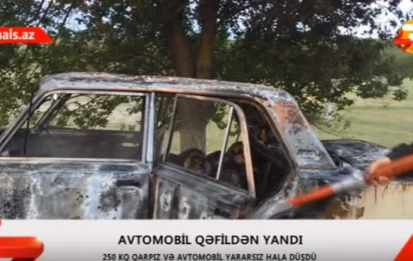 İçi qarpızla dolu avtomobil belə yandı (FOTO/VİDEO)