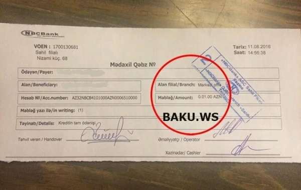 Bakıda görünməmiş hadisə: Bank 9 ildən sonra müştəriyə 1 qəpiklik borc çeki göndərdi (FOTO)