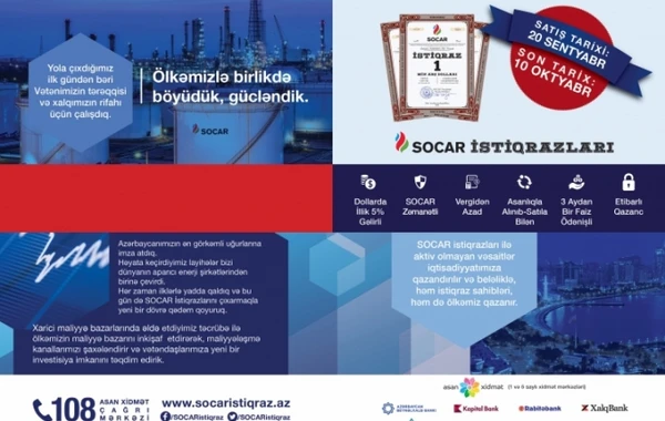 SOCAR Azərbaycan vətəndaşları üçün istiqraz buraxır