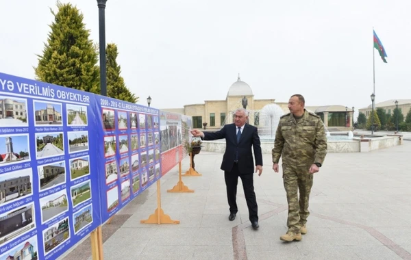 Prezident İlham Əliyev hərbi forma geyinib Füzuliyə getdi (FOTO)