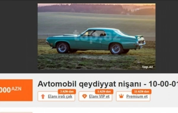 Azərbaycanda 65 min manata nömrə satışa çıxarıldı