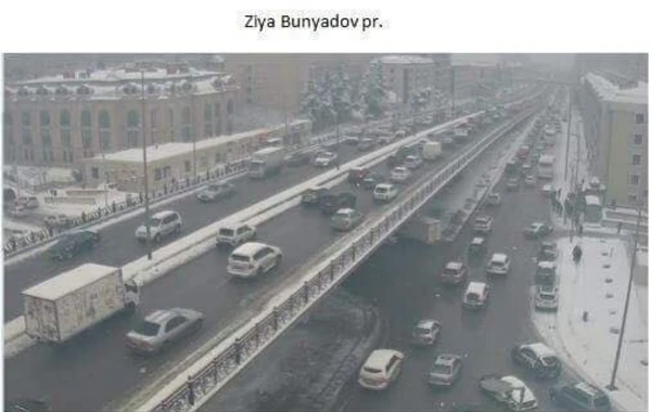 Bakının mərkəzi küçələrində son vəziyyət (FOTO)