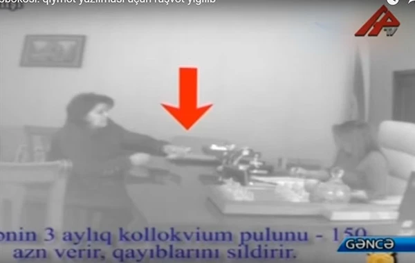 Rüşvət alan direktorun görüntüləri yayıldı - Video