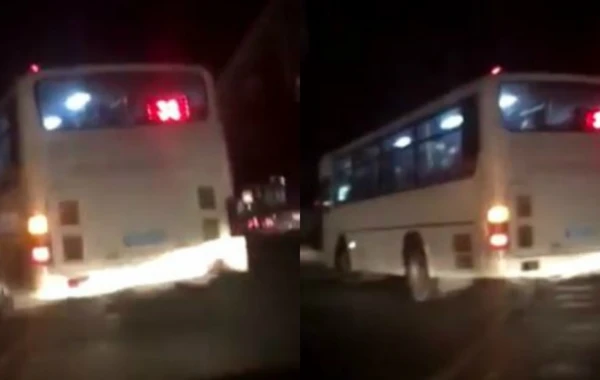 Bakıda sərnişin dolu avtobus təhlükəli sürdü, qayda pozdu (VİDEO)