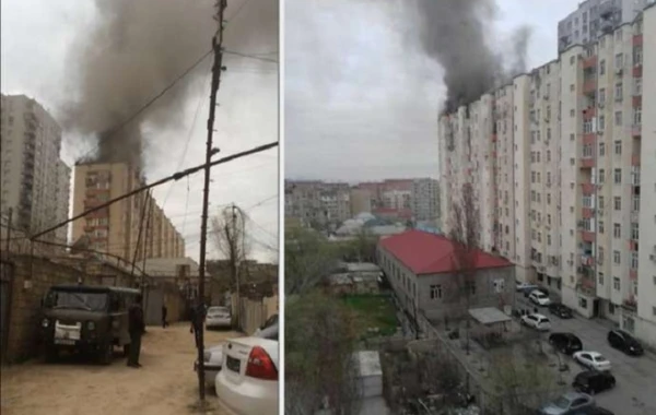 Bakıda yaşayış binasında yanğın söndürülüb - FOTO (YENİLƏNİB)