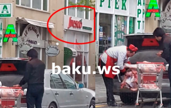 Bakıda "Fresco" supermarketinin qarşısında iyrənc mənzərə (VİDEO)